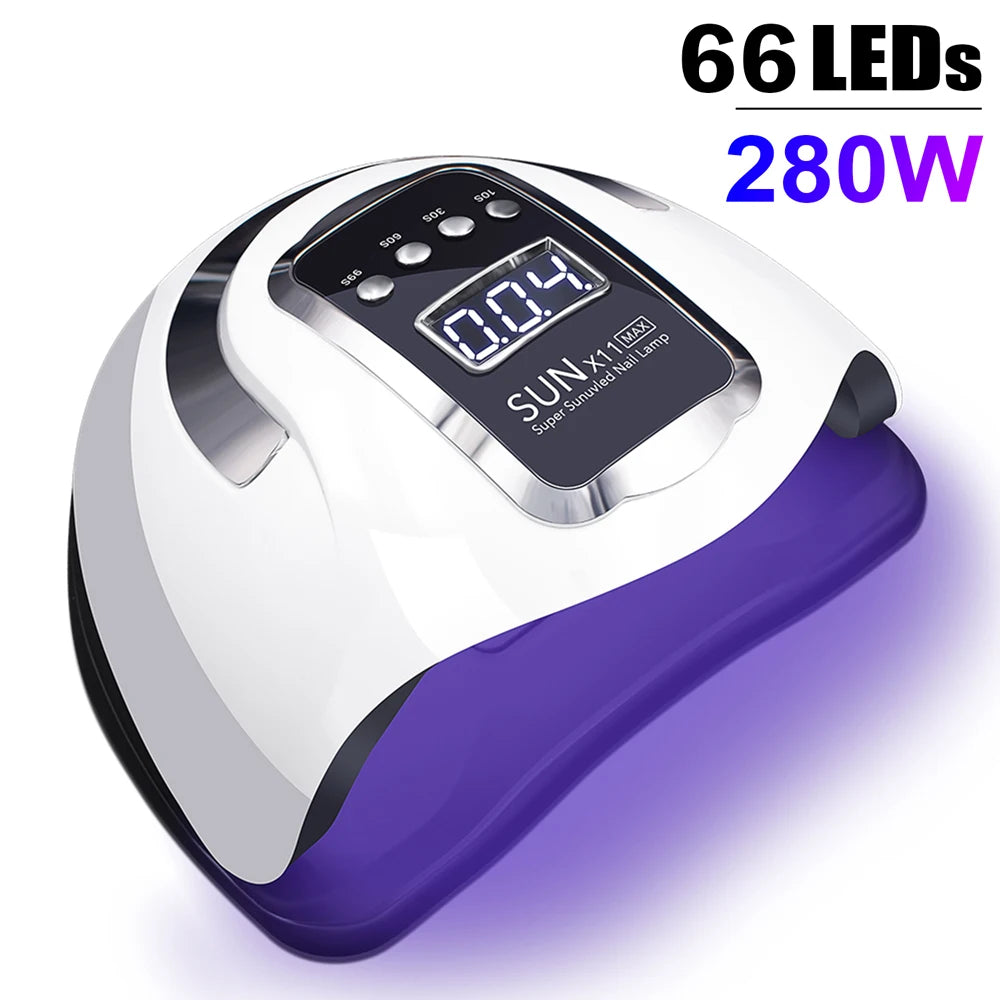 SUN X11 MAX UV LED Nail Drying Lamp 280W Professional UV Nail Dryer Light for Gel Nails 66 Beads Fast Curing Gel Polish Lamp