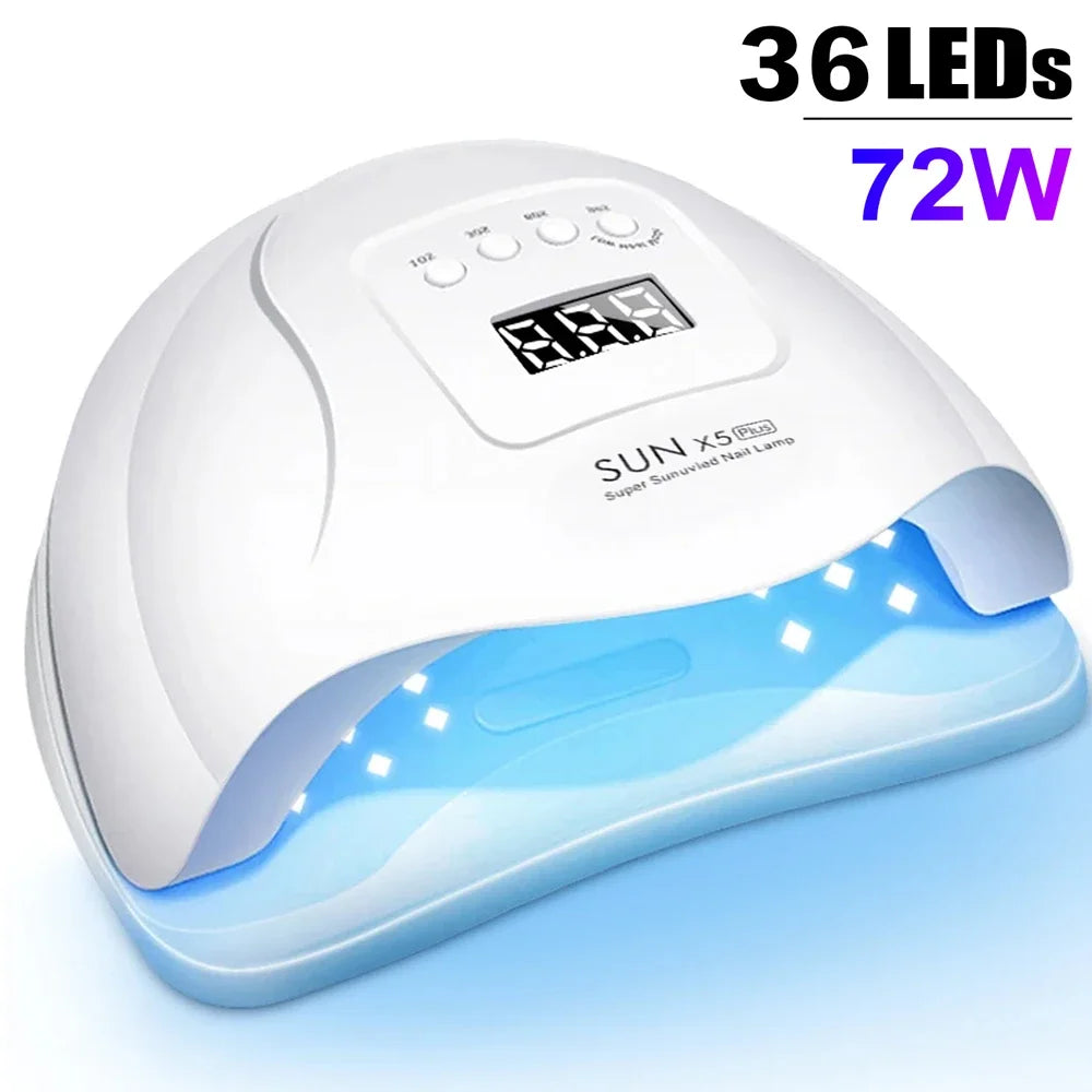 SUN X5 Plus UV LED Nail Drying Lamp 72W Professional UV Nail Dryer Light for Gel Nails 36 Beads Fast Curing Gel Polish Lamp